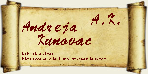Andreja Kunovac vizit kartica